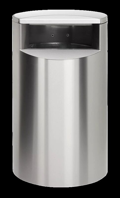 Abfallbehälter FINBIN CITY aus Edelstahl, 51 Liter, ohne Ascher, zur Wand- bzw. Pfostenbefestigung