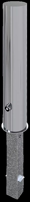 Rammschutzpoller BARGES, herausnehmbar, mit Dreikantschloss, Ø 154 mm, Höhe 1400 mm