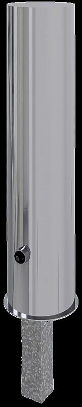 Rammschutzpoller BARGES, herausnehmbar, mit Dreikantschloss, Ø 204 mm, Höhe 1400 mm