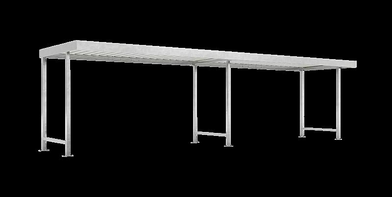 Fahrradüberdachung ARIES, Dachbreite x Dachtiefe 8690 mm x 2200 mm, einseitig, ohne Rück- und Seitenwände, Stahlkonstruktion feuerverzinkt