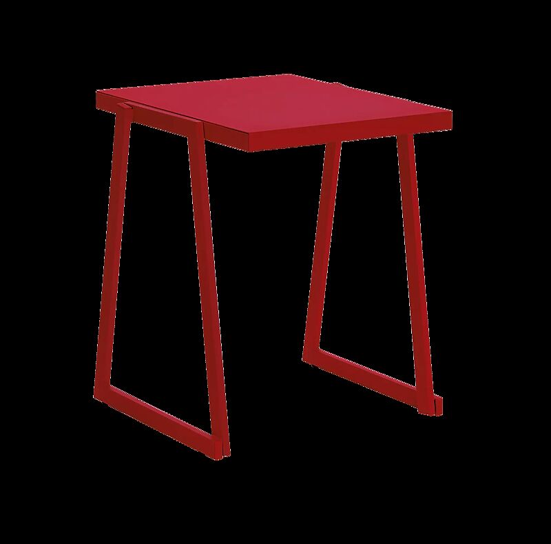 Tisch CORTINA, quadratisch, Breite 600 mm, zum freien Aufstellen, in RAL 3000 feuerrot