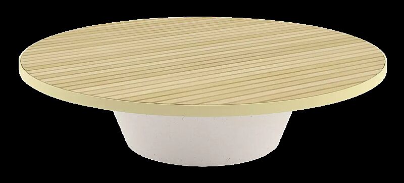 Sitzelement CONICS mit Robinienholzbelattung, Breite 1760 mm, HPC-Beton in hellgrau, Stahlteile in RAL 1000 grünbeige