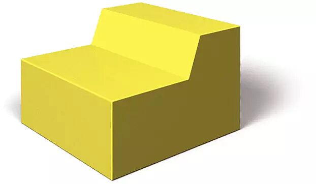 Sitzelement CLASSIC LINE - Single, mit Rückenlehne, in RAL 1016 schwefelgelb