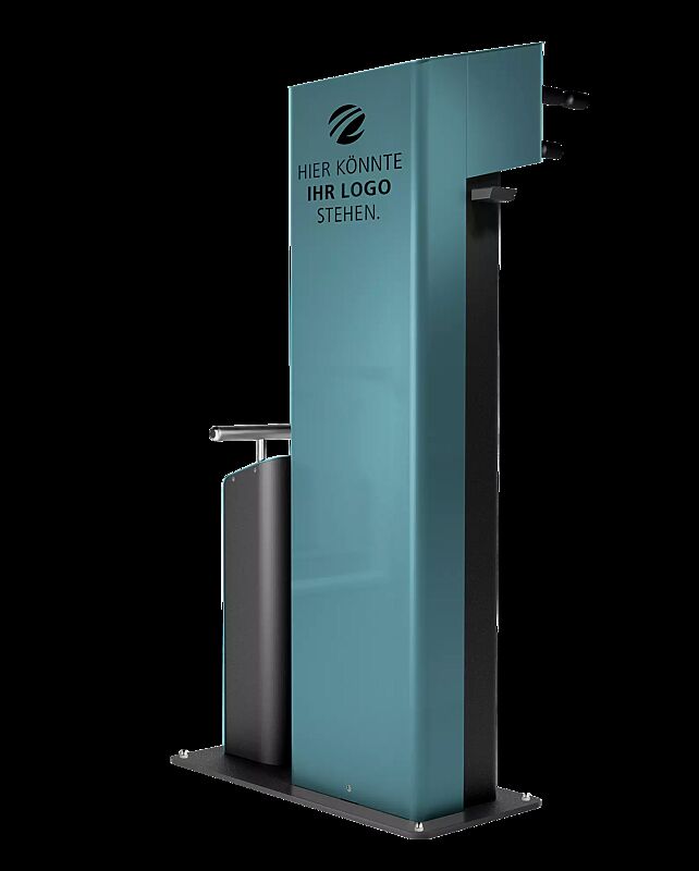 Servicestation CARY, Ausführung Performance, Gehäuse in RAL 5018 türkisblau