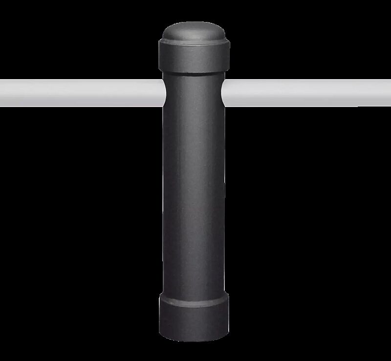 Rabattengeländer mit Poller STIL 76, Mittelpoller mit Verbindungsrohr, in DB 703 eisenglimmer