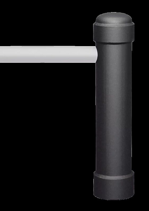 Rabattengeländer mit Poller STIL 76, Endpoller mit Verbindungsrohr, in DB 703 eisenglimmer