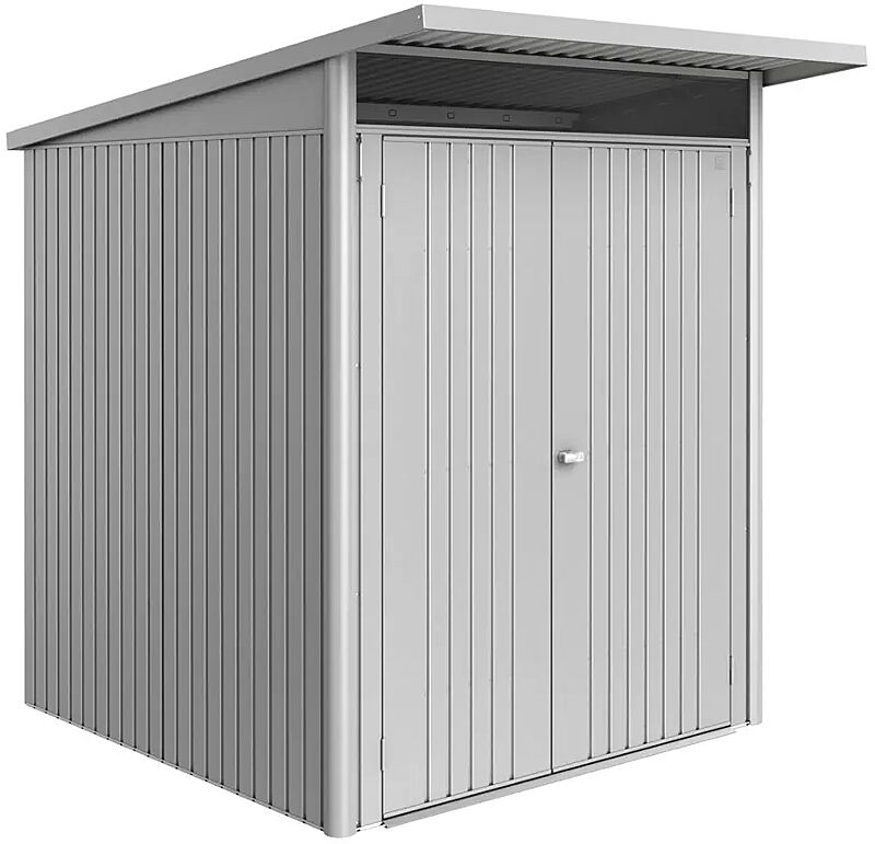 Gerätehaus AVANTGARDE®ECO, Größe A1, in silber-metallic, mit Doppelflügeltür