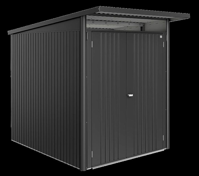 Gerätehaus AVANTGARDE®ECO, Größe A2, dunkelgrau-metallic, mit Doppelflügeltür