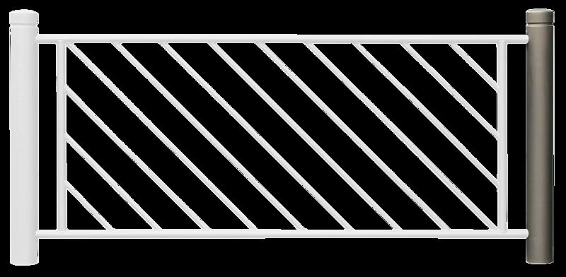 Systemgeländer mit Poller BOULEVARD 83, Endpoller in DB 703 eisenglimmer