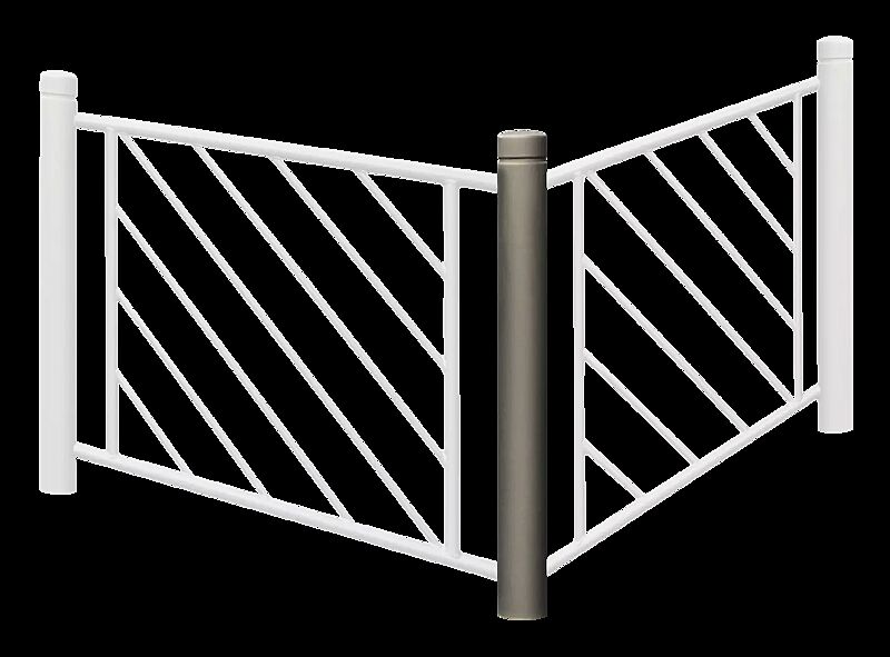 Systemgeländer mit Poller BOULEVARD 83, Winkelpoller 90° in DB 703 eisenglimmer