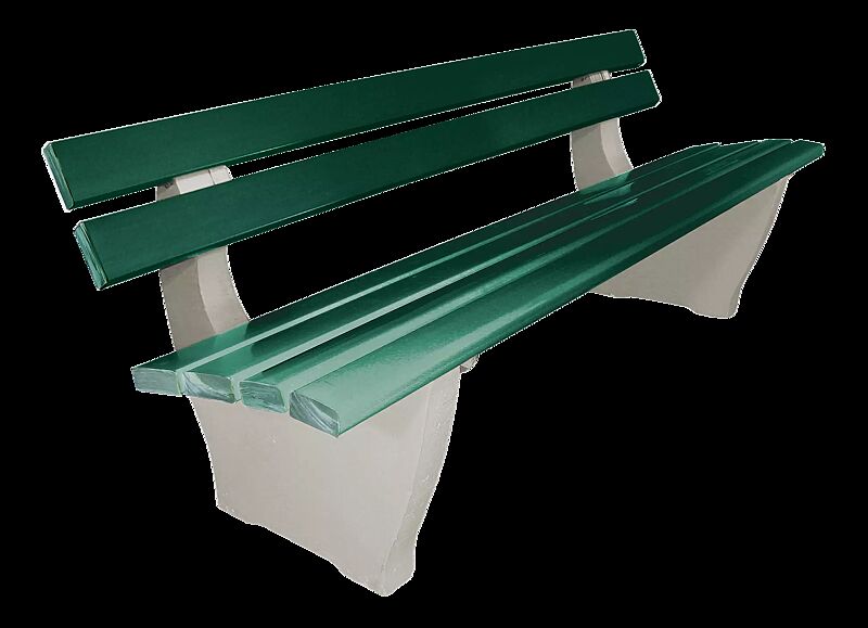 Sitzbank CATANIA, mit Recycling-Kunststoffbelattung, in grün ähnlich RAL 6005