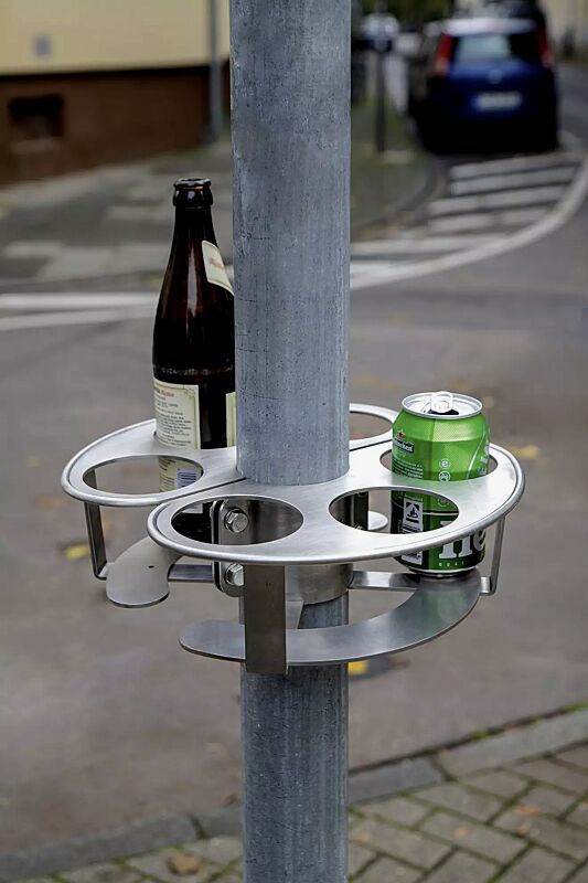 Pfandring für Pfosten, für Pfostendurchmesser 60 bis 90 mm, Edelstahl, gebürstet