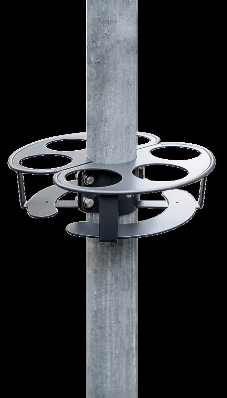 Pfandring für Pfosten, für Pfostendurchmesser 60 bis 90 mm, Edelstahl in DB 703 eisenglimmer