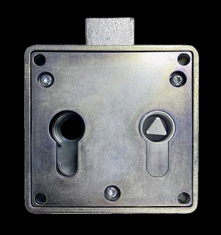 Kastenschloss mit Vorrichtung für PHZ 10/40 und inkl. Dreikant (Vorderansicht)