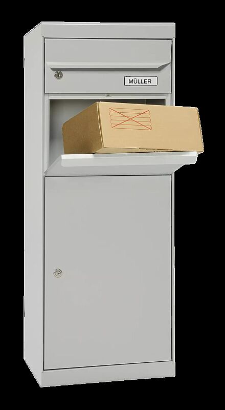 Brief- und Paketkasten VATAN in weißaluminium semimatt