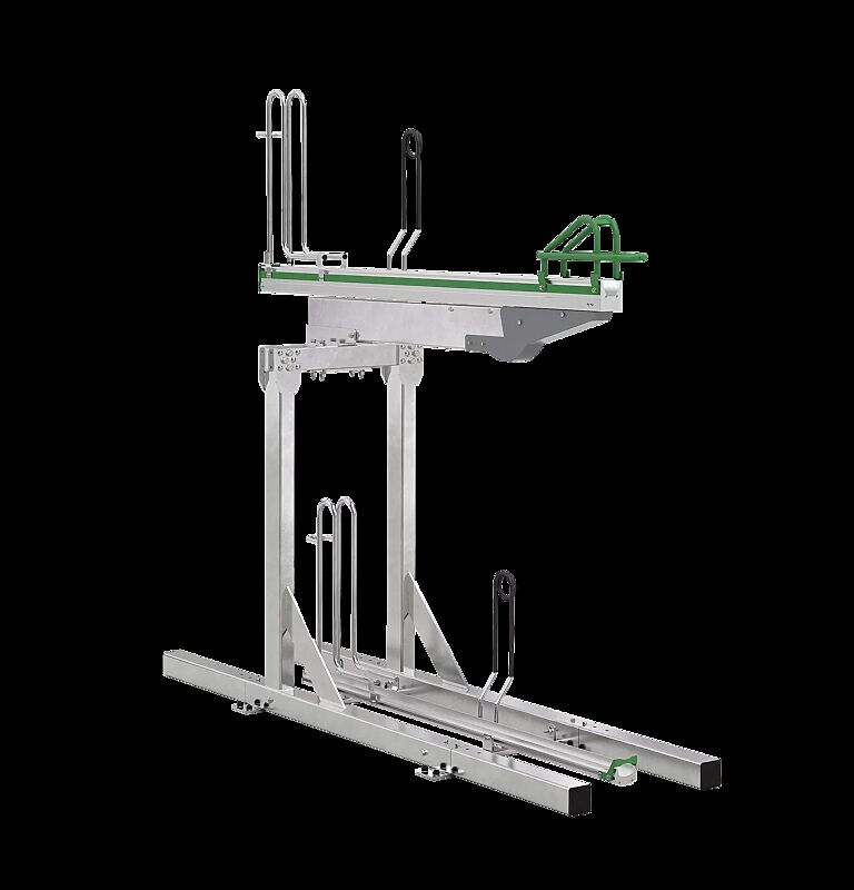 Doppelstock-Fahrradparksystem FLEXHUB PREMIUM, einseitig, 2 Stellplätze