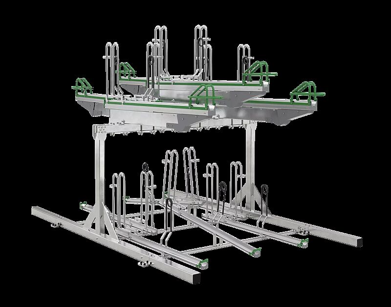 Doppelstock-Fahrradparksystem FLEXHUB PREMIUM, doppelseitig, 12 Stellplätze