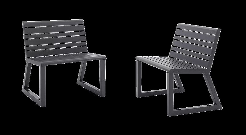 Sitz MANTUA mit Rückenlehne, in eisenglimmergrau