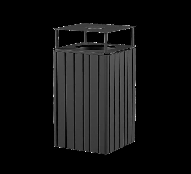 Abfallbehälter MANTUA mit Schutzdach, in eisenglimmergrau