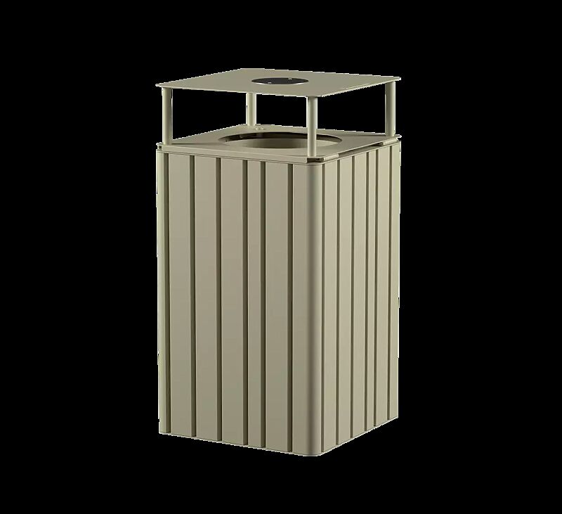 Abfallbehälter MANTUA mit Schutzdach, in RAL 7032 kieselgrau