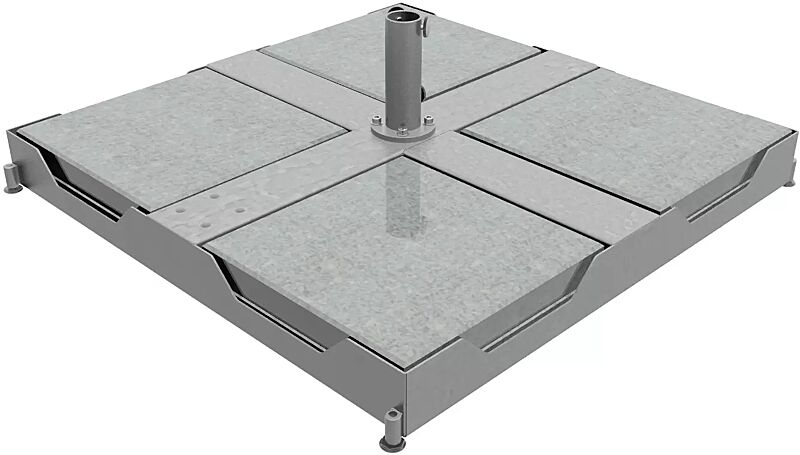 Platten-Schirmständer, feuerverzinkt, für max. 8 Betonplatten (400 x 400 x 50 mm)