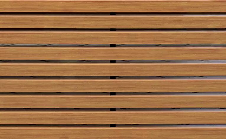 mit Aluminium-Profil im Holzdekor, waagerecht