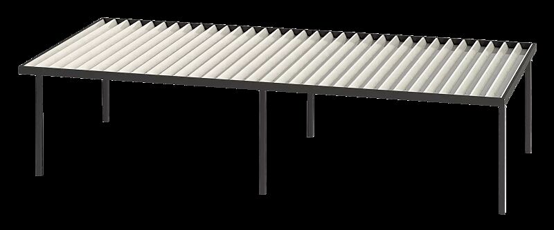 Pkw-Überdachung Z01, für 4 Pkw, Dachbreite x Dachtiefe 10290 mm x 5000 mm, Stahlkonstruktion in RAL 7016 anthrazitgrau