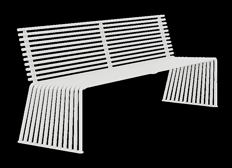 Sitzbank ANZIO mit Rückenlehne, gerade, in RAL 9003 signalweiß
