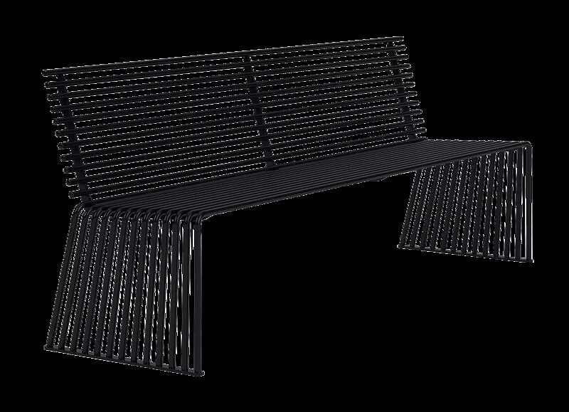 Sitzbank ANZIO mit Rückenlehne, gerade, in RAL 9005 tiefschwarz