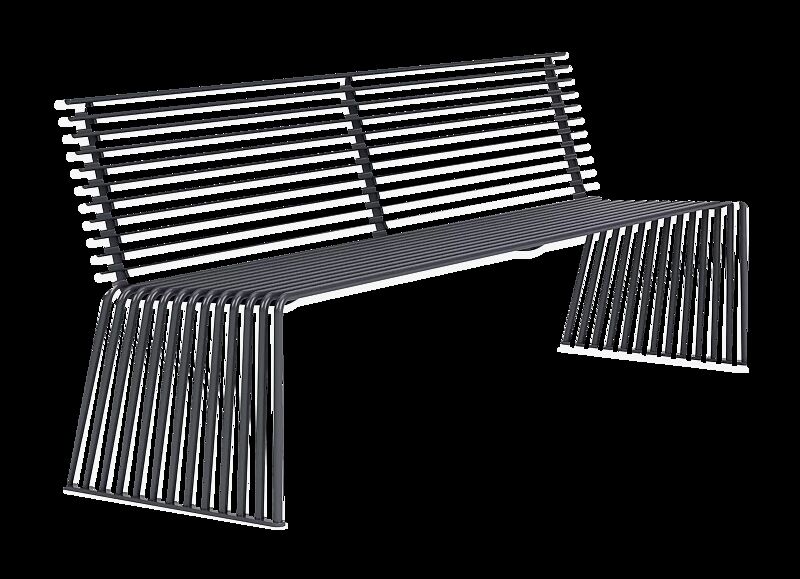 Sitzbank ANZIO mit Rückenlehne, gerade, in eisenglimmergrau