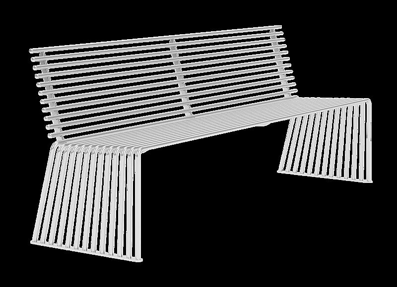 Sitzbank ANZIO mit Rückenlehne, gerade, aus Edelstahl