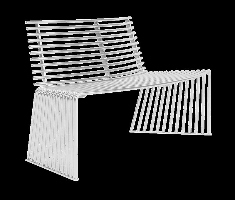 Sitzbank ANZIO mit Rückenlehne, konvex gebogen 45°, aus Edelstahl