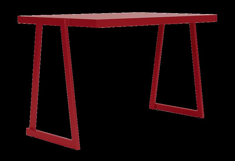 Tisch CORTINA, rechteckig, Breite 1200 mm, zum freien Aufstellen, in RAL 3000 feuerrot