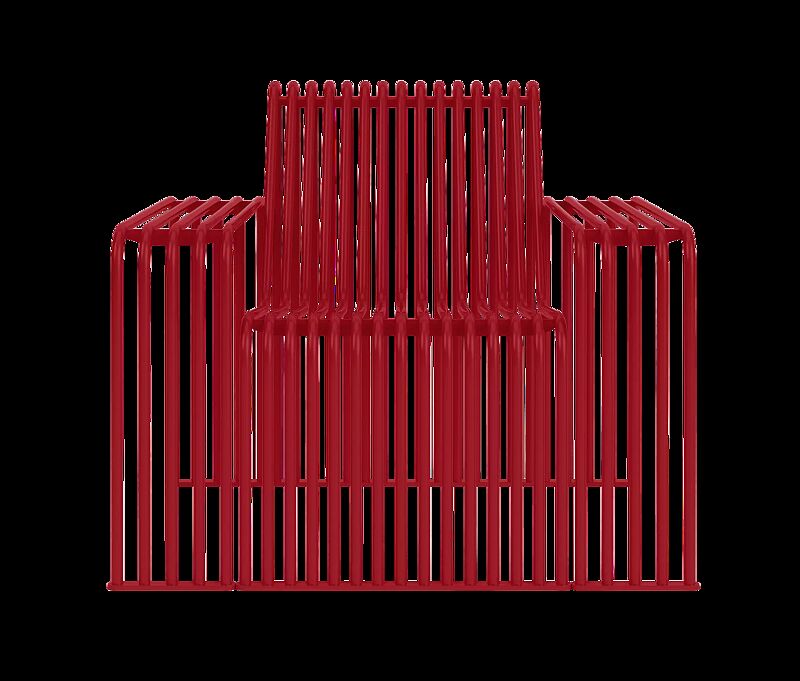 Lounge Couch ANZIO, 1-Sitzer, Breite 900 mm, in RAL 3000 feuerrot