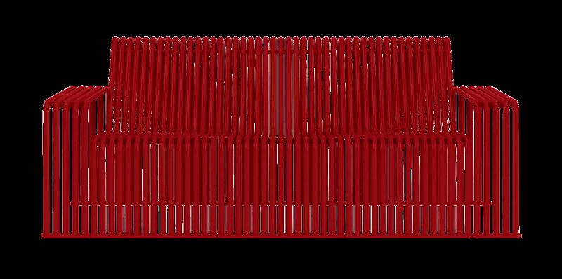 Lounge Couch ANZIO, 3-Sitzer, Breite 1980 mm, in RAL 3000 feuerrot