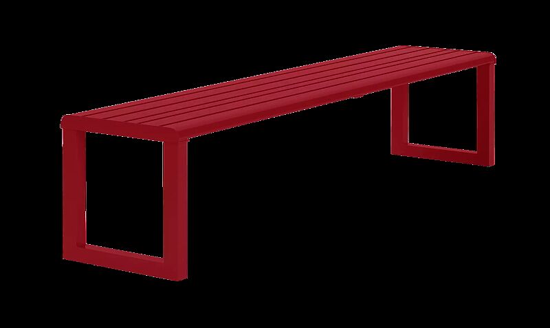 Sitzbank MANTUA ohne Rückenlehne, in RAL 3000 feuerrot