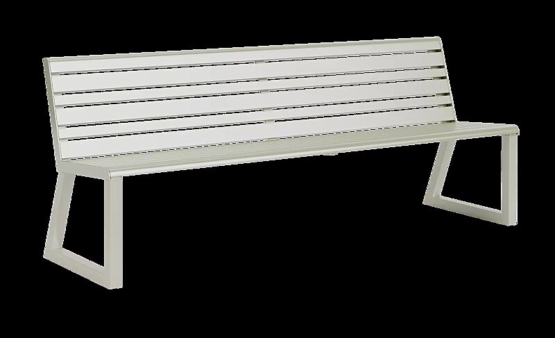 Sitzbank MANTUA mit Rückenlehne, in RAL 7032 kieselgrau