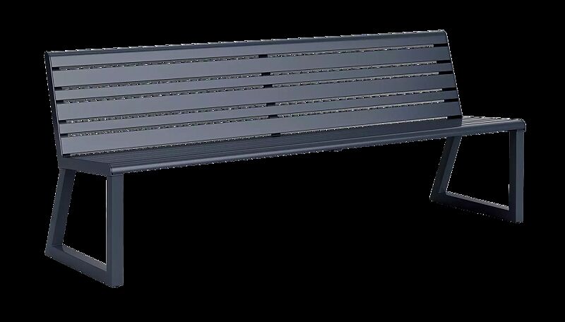 Sitzbank MANTUA mit Rückenlehne, in eisenglimmergrau