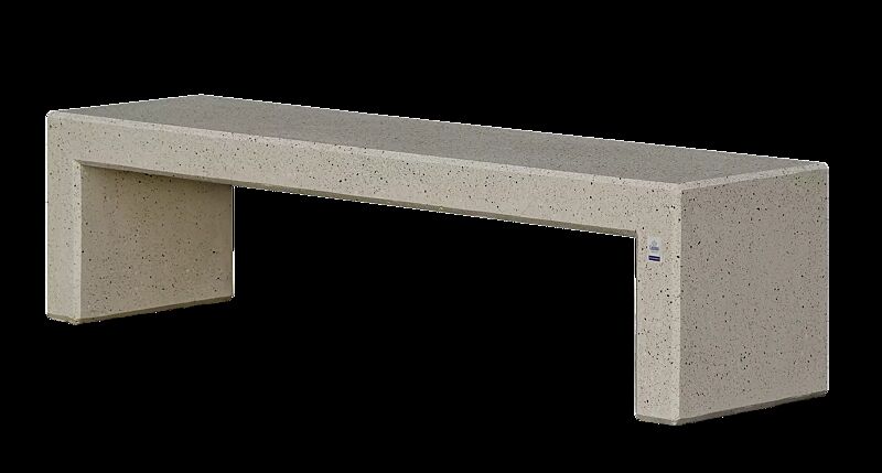 Sitzbank ANDROMEDA, rekonstituierter Naturstein (poliert) mit transparenter Beschichtung in weiß - 24