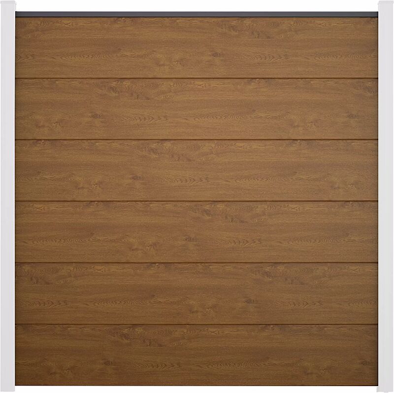 Sichtschutzwand WEXFORD, Ausführung BASIC, Wandelemente foliert in golden oak