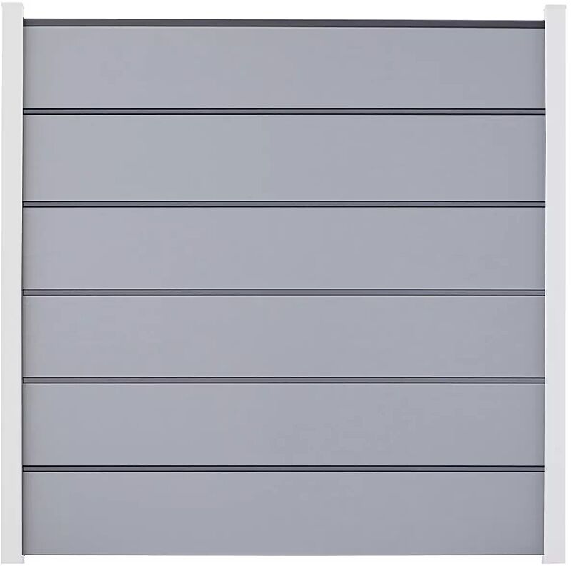 Sichtschutzwand WEXFORD, Ausführung PREMIUM, Wandelemente foliert in silbergrau