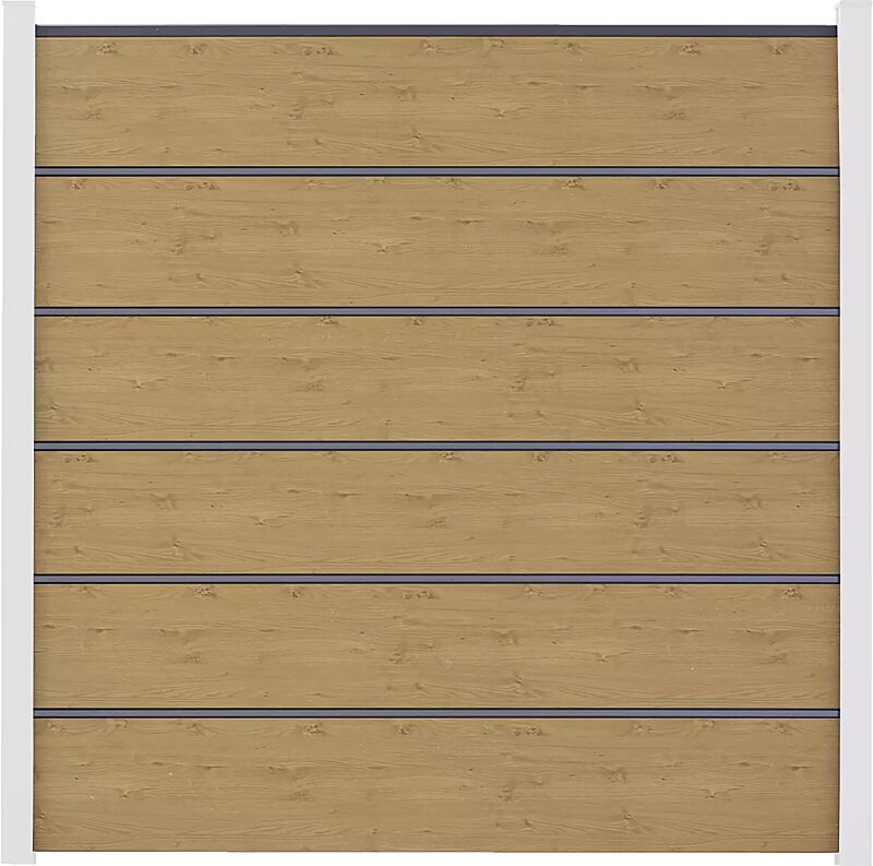 Sichtschutzwand WEXFORD, Ausführung PREMIUM, Wandelemente foliert in asteiche natur