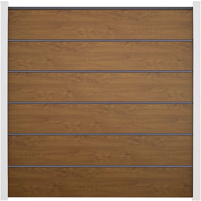 Sichtschutzwand WEXFORD, Ausführung PREMIUM, Wandelemente foliert in golden oak