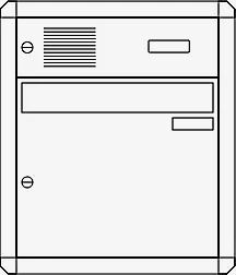 Aufputz-Briefkastenanlage NIZZA, 1 Briefkasten, mit Sprech- / Klingelfach