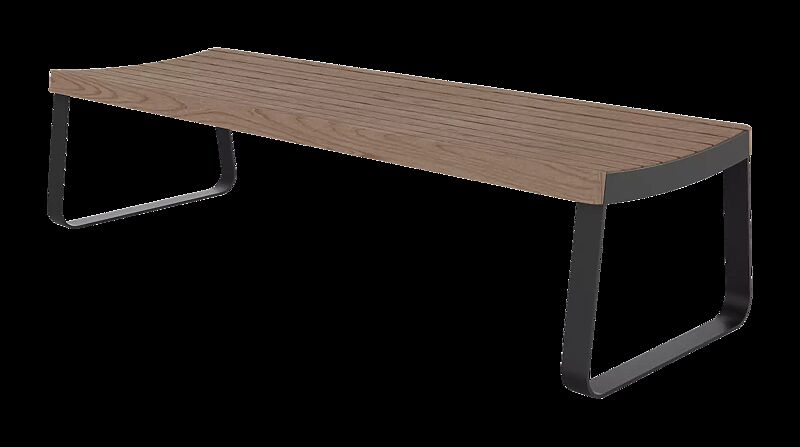 Sitzbank IGLAU CLASSIC ohne Rückenlehne, Breite 1870 mm, Stahlteile in RAL 7016 anthrazitgrau