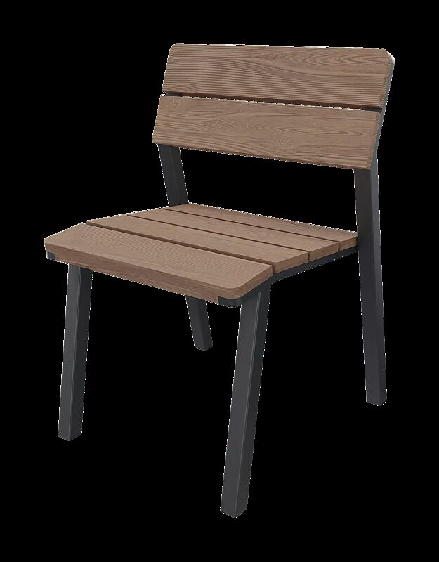 Sitz EGER MODERN mit Rücklehne, mit Eschenholzbelattung, Stahlteile in RAL 7016 anthrazitgrau