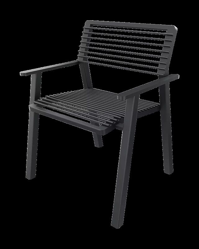 Sitz EGER MODERN mit Rücken- und Armlehnen, in RAL 7016 anthrazitgrau