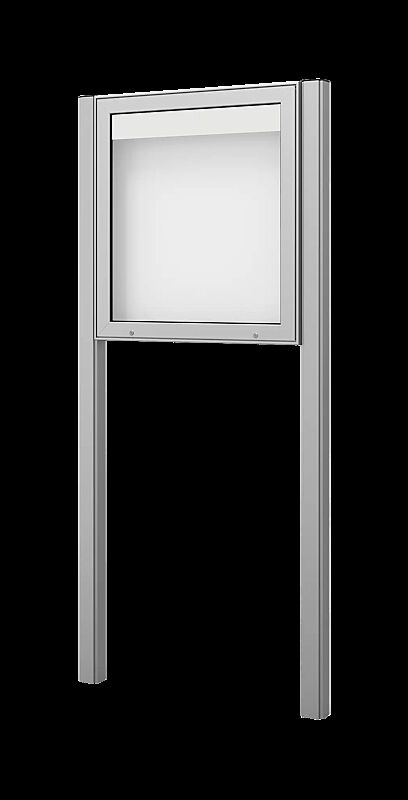 Schaukasten IKARIA zum Einbetonieren, für 6 x DIN A4, Alu silber