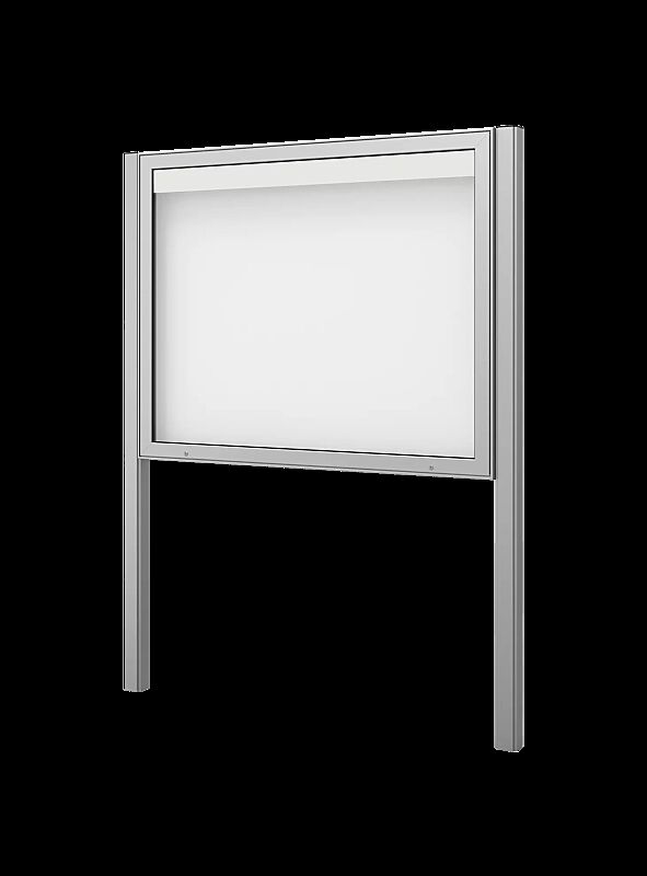 Schaukasten IKARIA zum Einbetonieren, für 18 x DIN A4, Alu silber