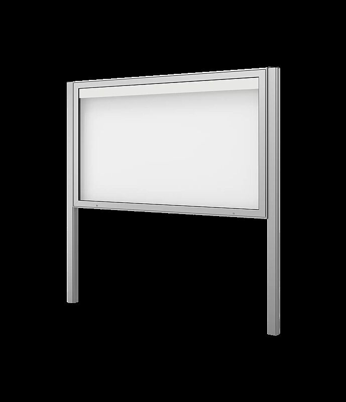 Schaukasten IKARIA zum Einbetonieren, für 24 x DIN A4, Alu silber